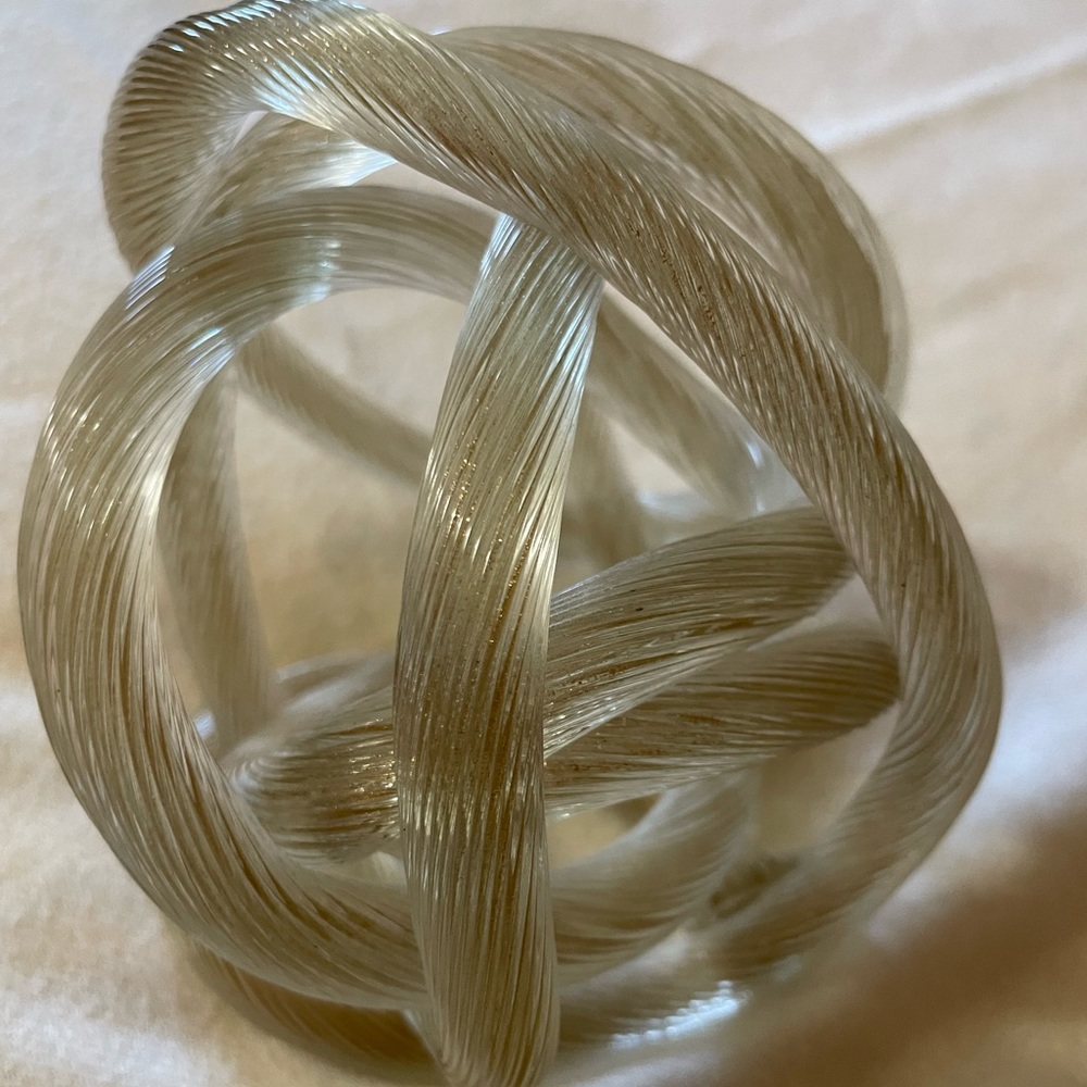 Infinity Knot Glass Art Home Decor beige/tan color